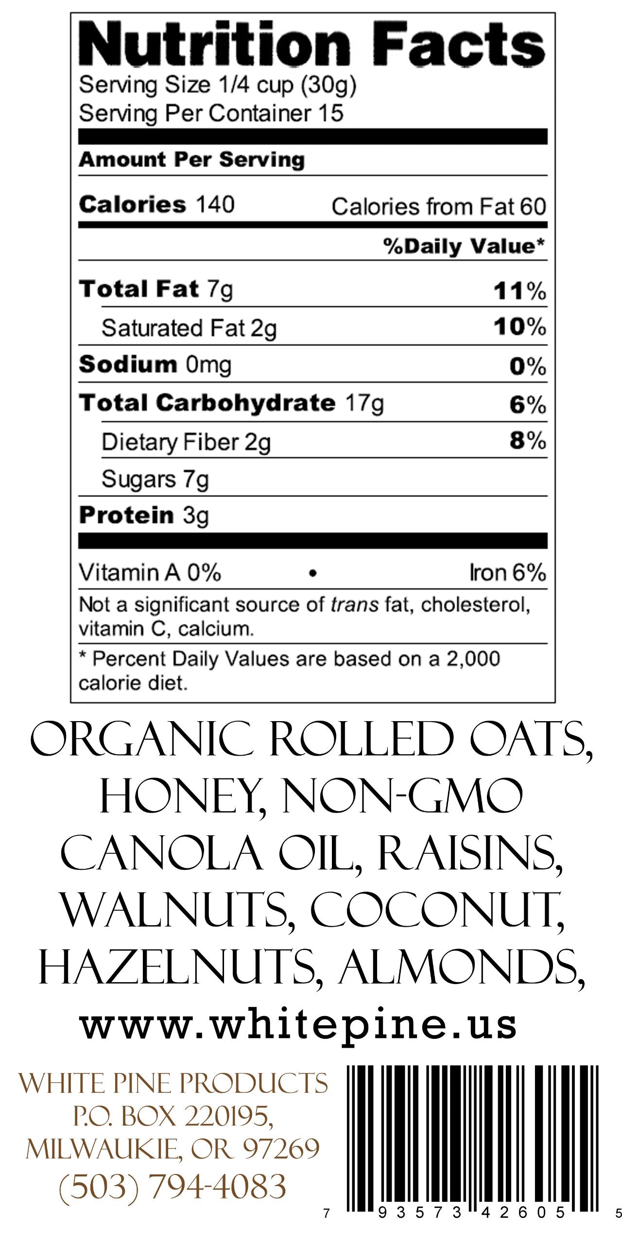 White Pine Original Granola (15 oz)
