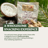 Tropix Trading Company - Organic Ginger Chews, Sweet and Spicy Ginger Chews Made From USDA Fresh Ginger, Non-GMO and No Added Flavorings, Vegan