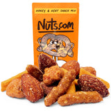 Nuts com Honey & Heat Trail Mix - Sweet and Spicy Nuts Blend with Honey Sesame Sticks, Hickory Smoked Almonds, Cajun Corn Sticks, Buffalo Peanuts