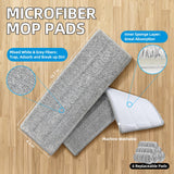 TODAYGO Wall Floor Mop Kit: Long Handle Scrubber with Wringer Bucket Washable Microfiber for Kitchen Bathroom & Hardwood - Women’s All-Purpose