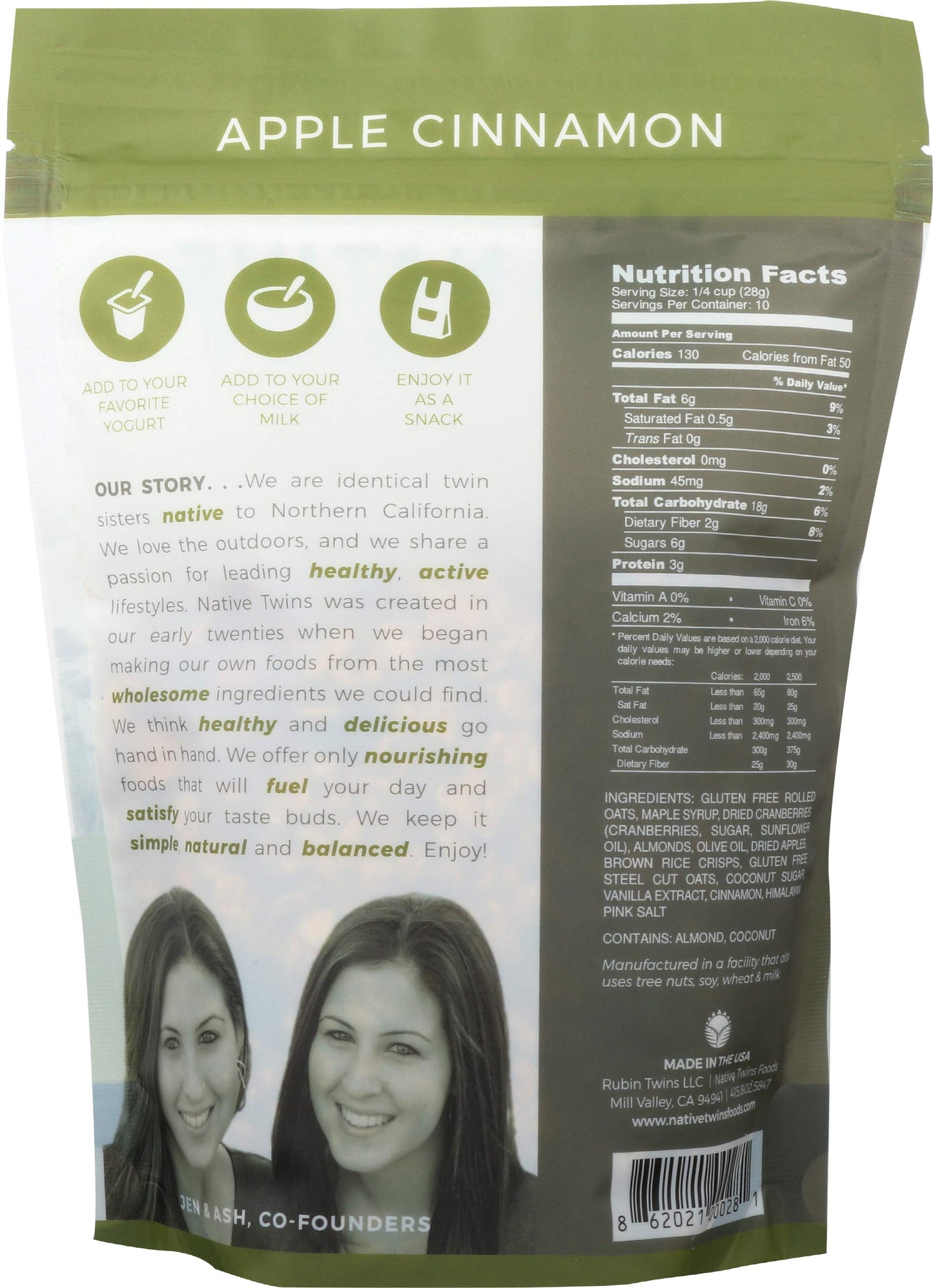 NATIVE TWINS Granola Apple Spice, 8 OZ