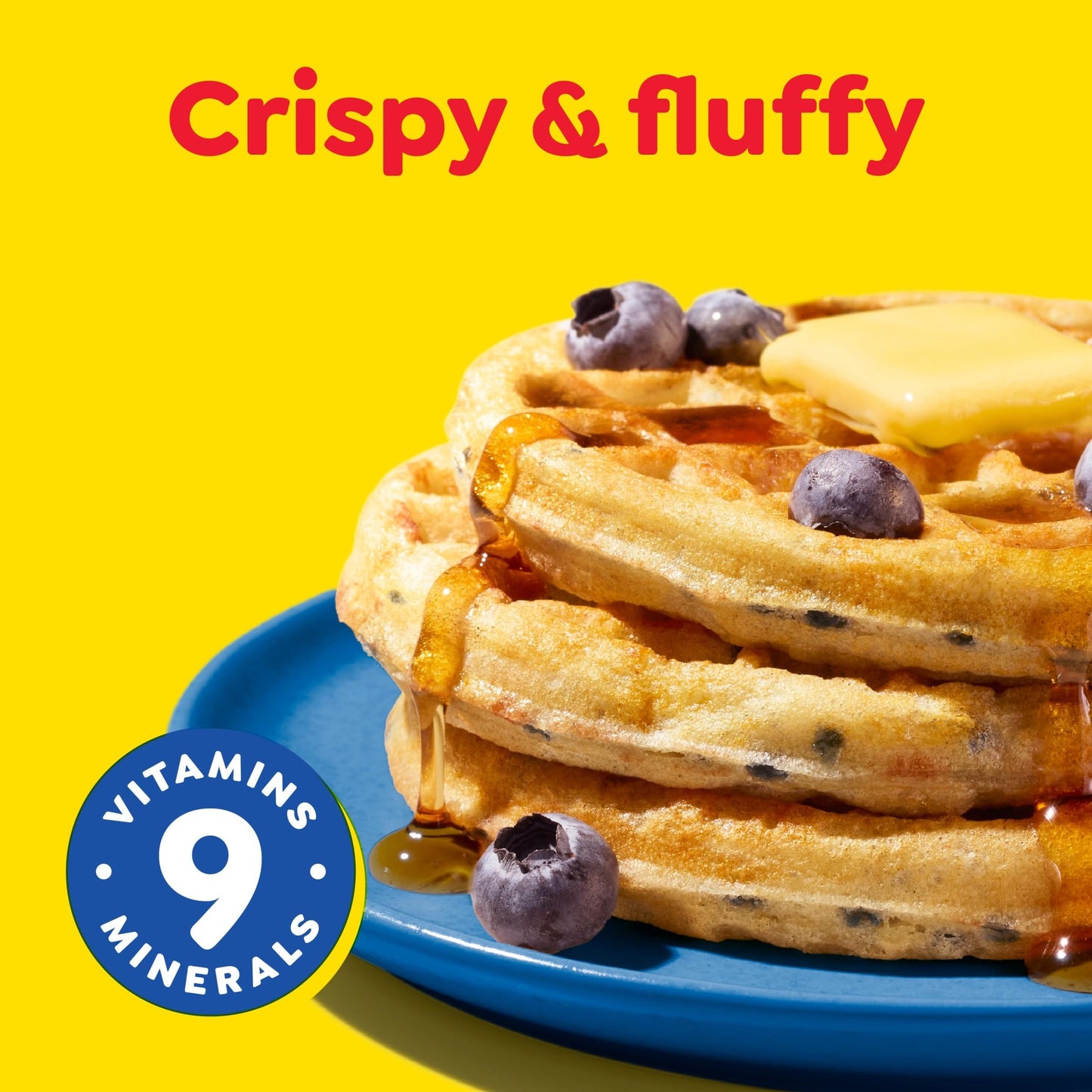 Eggo Blueberry Waffles, Breakfast Food, Natural Flavors, 10 Waffles (Frozen)
