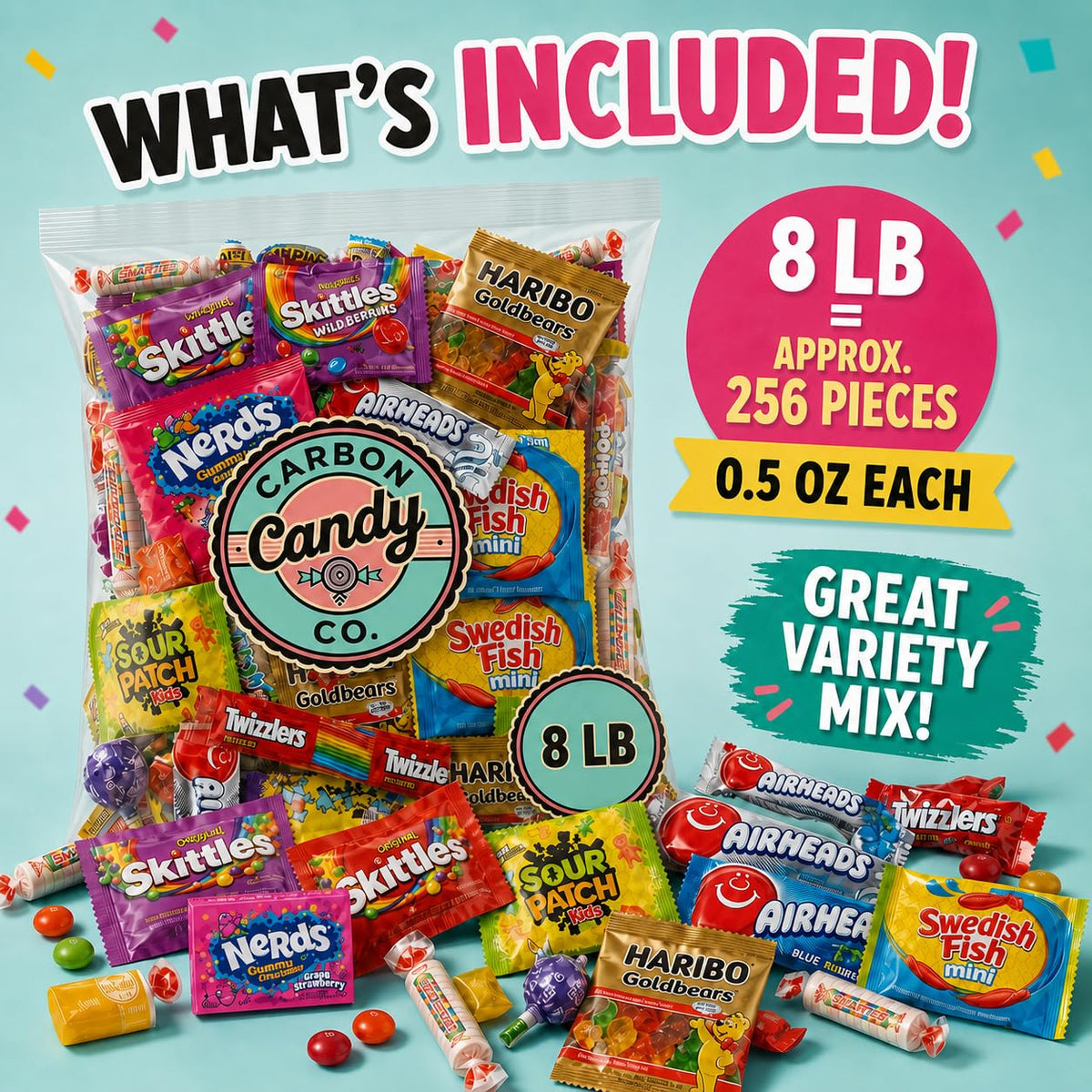 Pinata Candy Variety Pack - 8 Lb Assorted Mix, Pinata Stuffers for Kids