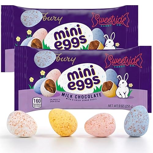 Mini Eggs Milk Chocolate, 2 Bags of Mini Eggs 9oz Each, Creamy Milk Chocolate Mini Eggs, Perfect Chocolate Eggs for Special Occasions, Premium Candy