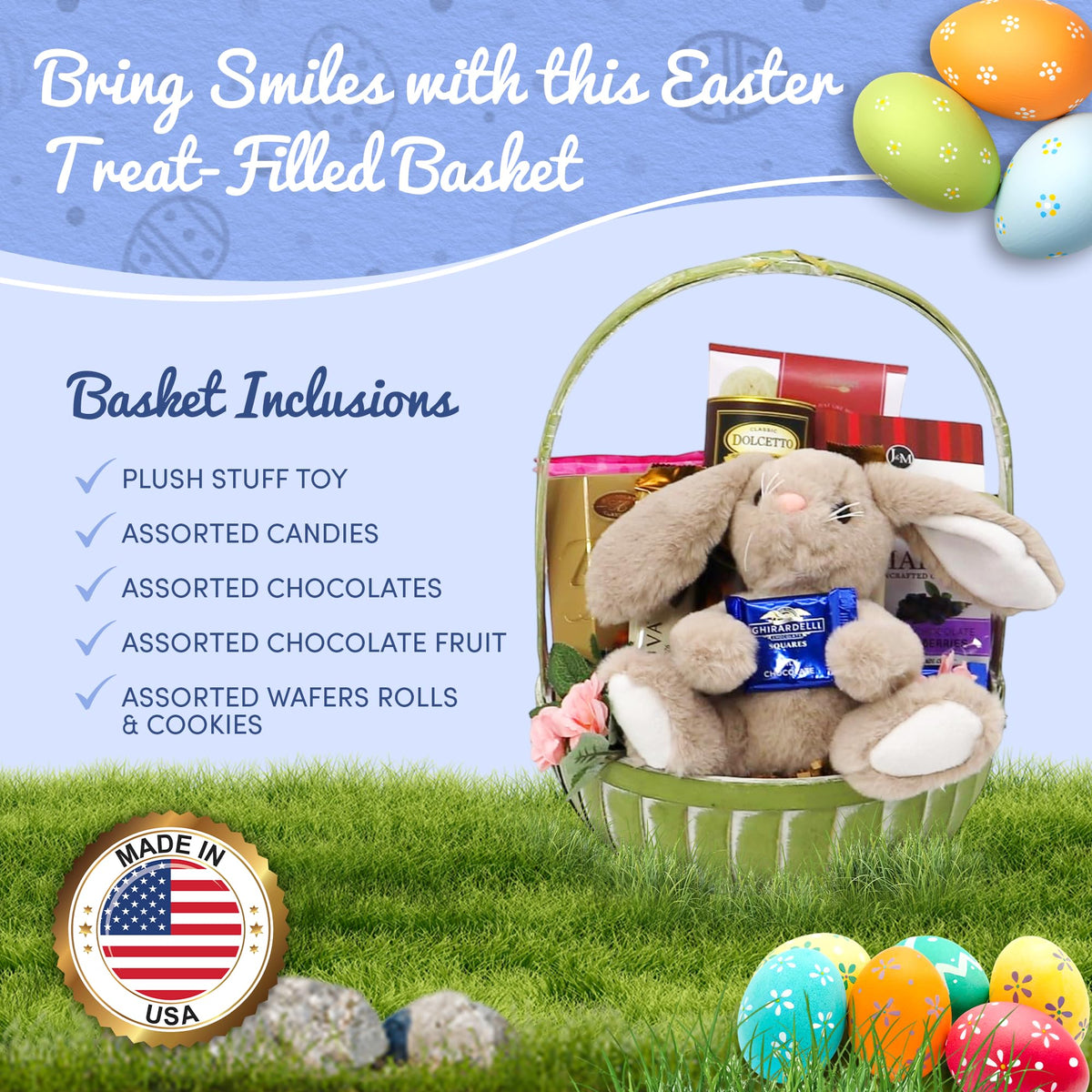 Gift Basket Village Happy Easter Gift Basket, Festive Easter Basket for Kids & Adults, Thoughtful Easter Gift & Care Package, Easter Basket Ideas