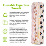 Mikccer Reusable Paper Towels Washable Roll, 25 Packs Washable Cotton Prints Flannel Paper Towels, 10 X 10in Super Soft, Absorbent, Fits All Holders