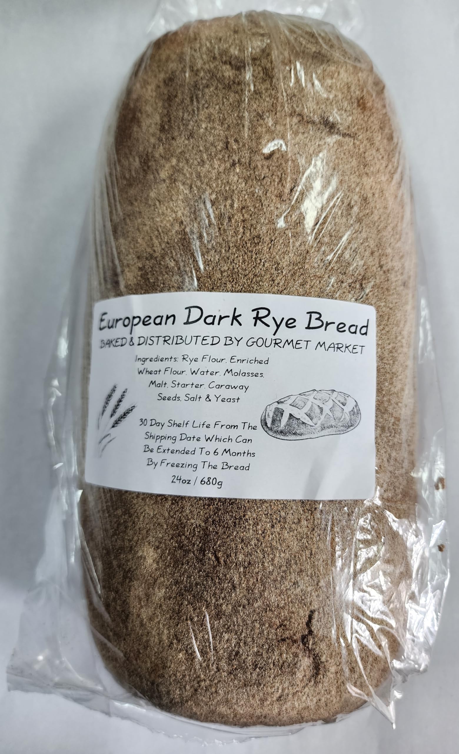 European Style 100% Rye Bread & Lithuanian Rye Bread (1 Loaf Each)