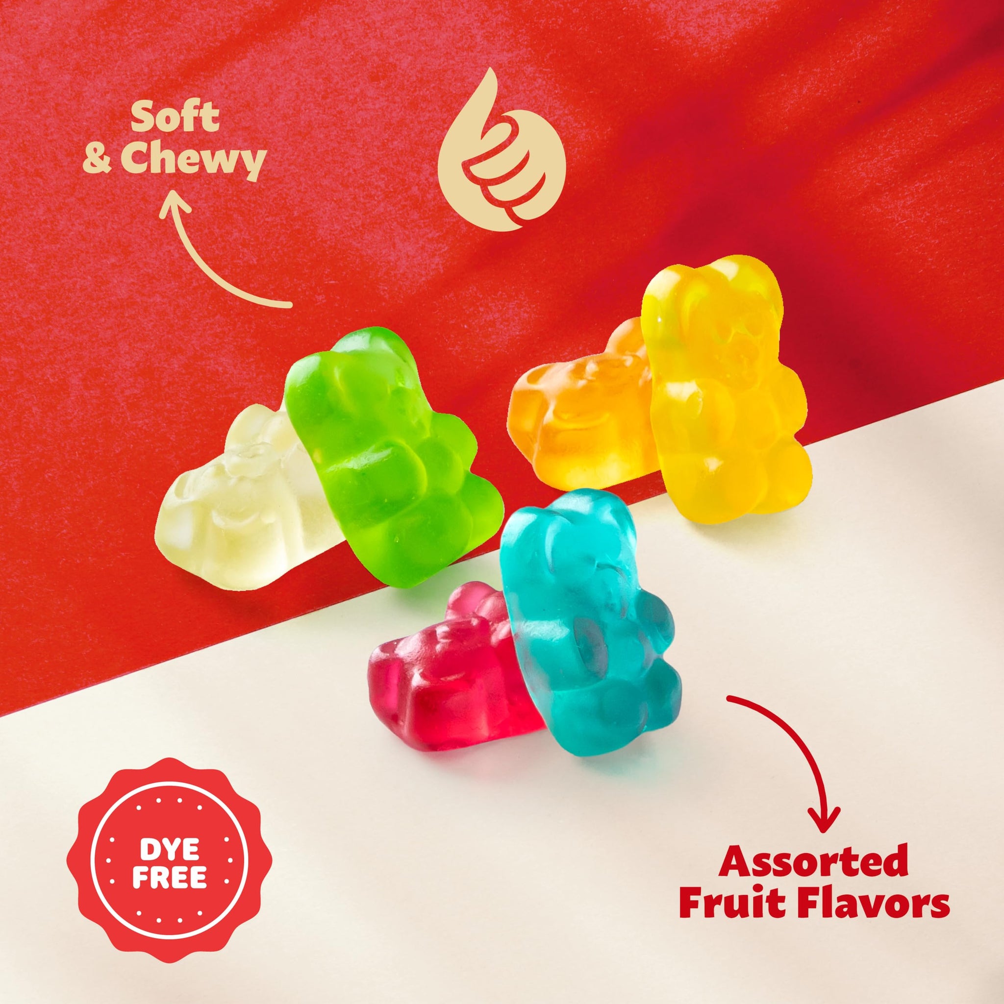 Gummi Bears | 1-Pound Bag | Dye Free Candy | Assorted Fruit Gummies | Classic Gummy Candy for Snacking, Buffets, Gifting, Party Favors, and Goodie