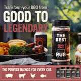 Kosmos Q The Best Prime Steak Rub, Bold BBQ Meat Dry Rub & Steak Seasoning with Garlic, Onion, Spices & Smoke Flavor, For Ribs, Pork Chops, Chuck