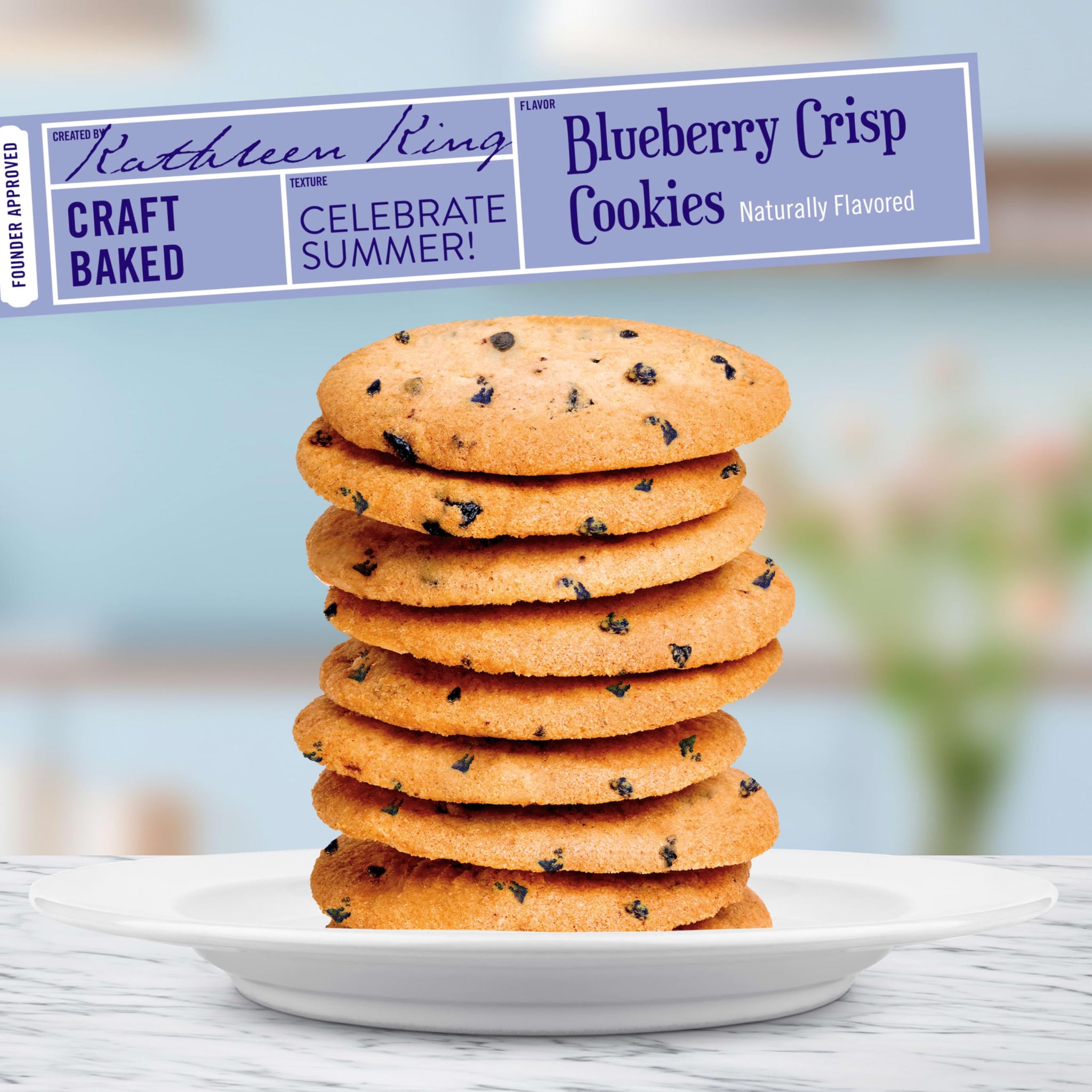 Tate's Bake Shop Blueberry Crisp Cookies, Limited Edition, 4-7 oz Bags