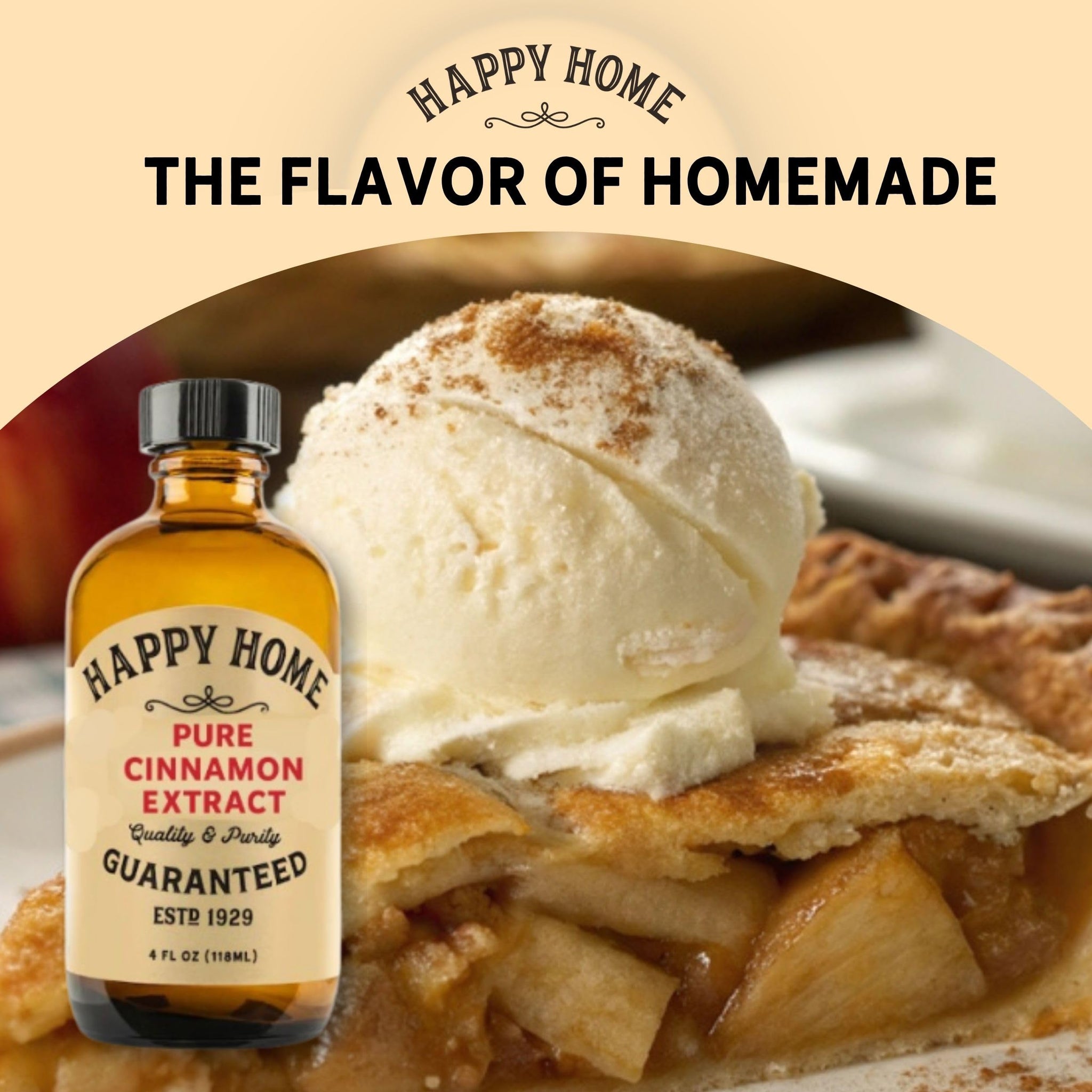 Happy Home Pure Cinnamon Extract, Gluten-Free, Kosher, 4 fl oz