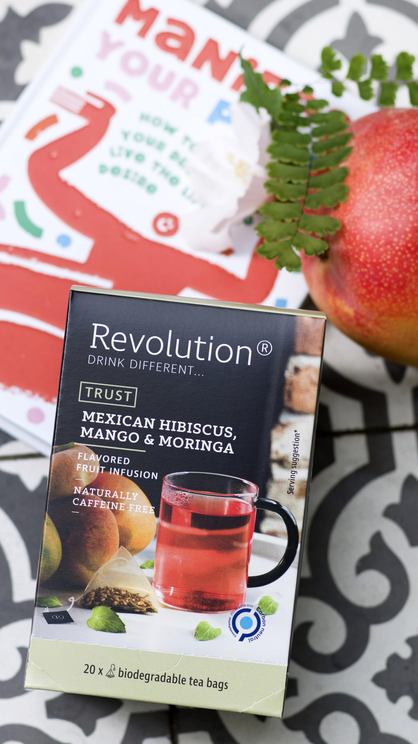 REVOLUTION TEA® Mexican Hibiscus, Mango & Moringa Fruit Tea [THE ORIGINAL] - Premium Full Leaf Tea - Biodegradable Infuser Tea Bags - Flavored Fruit