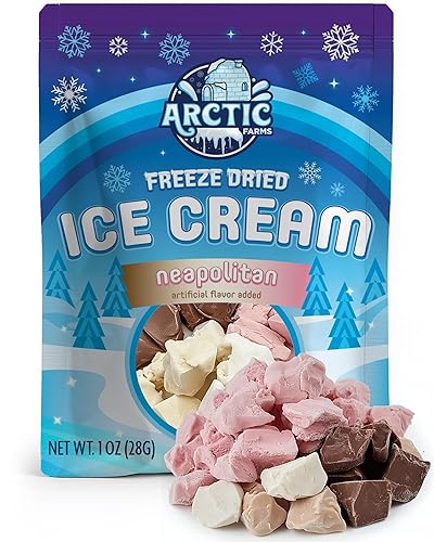 Arctic Farms Freeze Dried Ice Cream that Does Not Melt (Neapolitan, 1 Ounce)