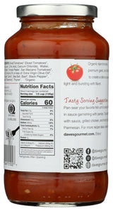 Daves Gourmet Sauce Psta Red Heirloom Org
