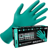 SAS ChemDefender Powder-Free Chloroprene Disposable Gloves | 5 Mil - Large | Chemical Resistance, Textured Fingertips, Extended 12" Cuff, Single Use |