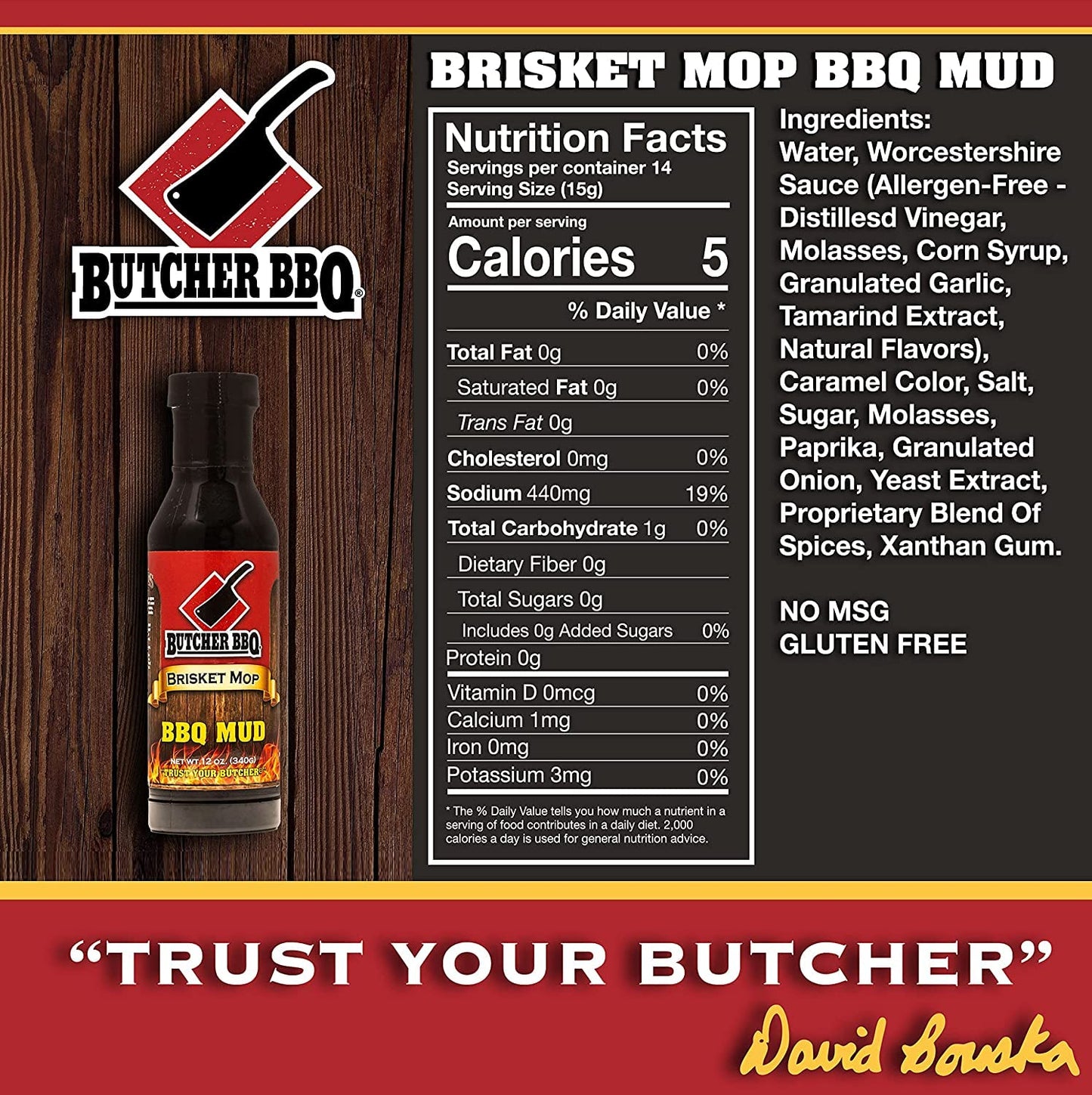 Butcher BBQ | BBQ Mud | World Championship Winning Formula | Steak Marinade | Sweet and Savory Brisket Marinade | Use as Barbeque Meat Mop | MSG