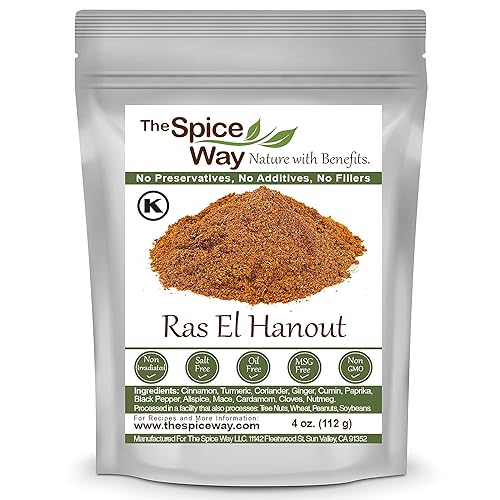 The Spice Way - Ras El Hanout Moroccan Meat Spice Blend of Turmeric, Cinnamon, Coriander, Mace, Cumin, Paprika & Nutmeg - Salt Free (resealable bag 4
