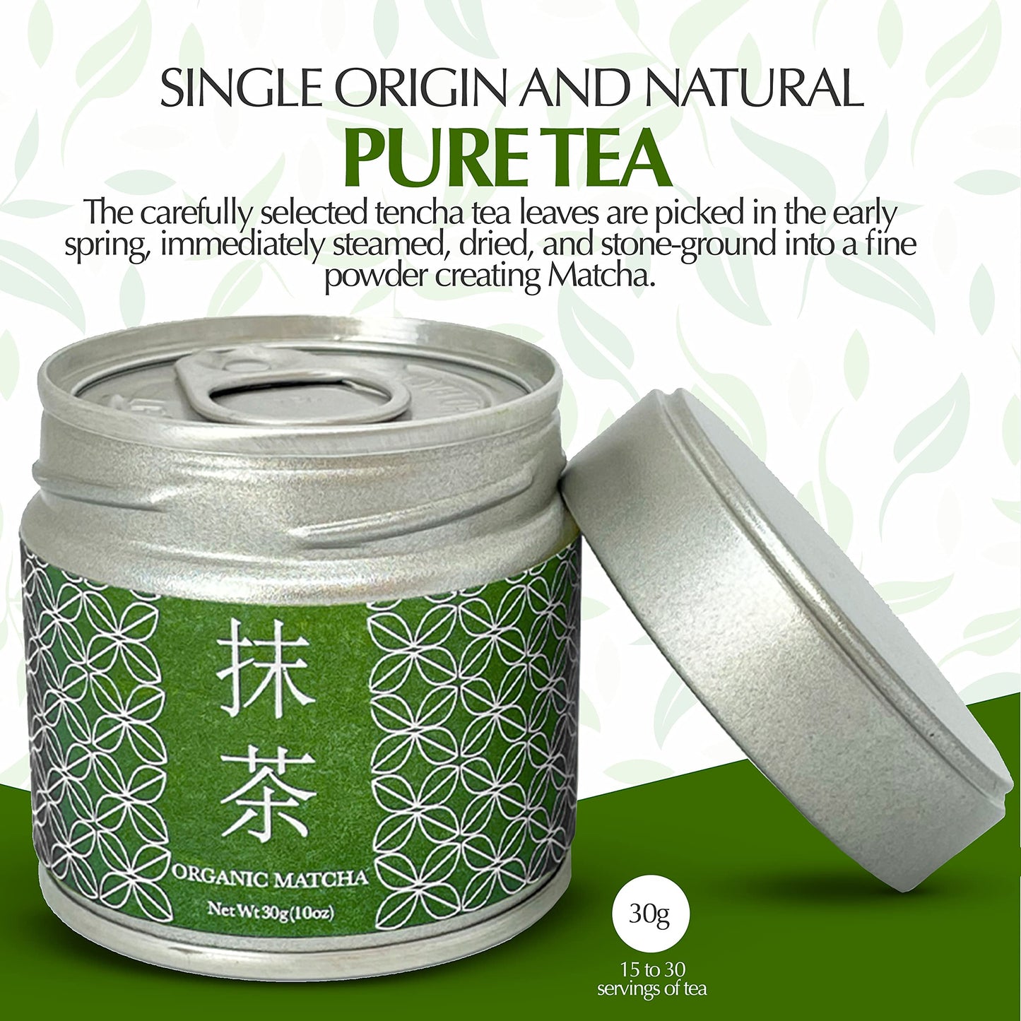 Japanese Green Tea Co. Kagoshima Matcha Powder (30 g) - Japanese Ceremonial Grade Matcha Powder - Smooth Green Tea for Easy Brewing - Subtle Sweetness