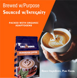 CIRCA AROMA Mushroom Coffee, Organic Arabica Coffee with Lion's Mane, Chaga, Maitake, Shiitake, Cordyceps, L-Theanine and Coconut Milk.