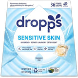 Dropps Sensitive Skin Laundry Detergent Pods, Unscented (36 Ct) - Hypoallergenic & Dermatologist Tested | Free & Clear | Laundry Pods for Sensitive