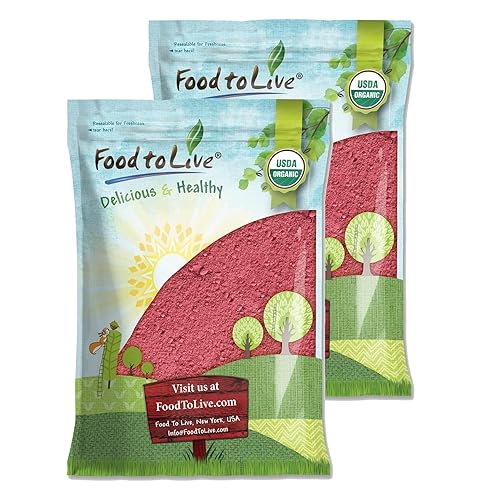 Food to Live Organic Freeze-Dried Strawberry Powder, 20 Pounds - Non-GMO, 100% Pure, No Additives, Vegan, Bulk. Easy to Mix. Rich in Vitamin C