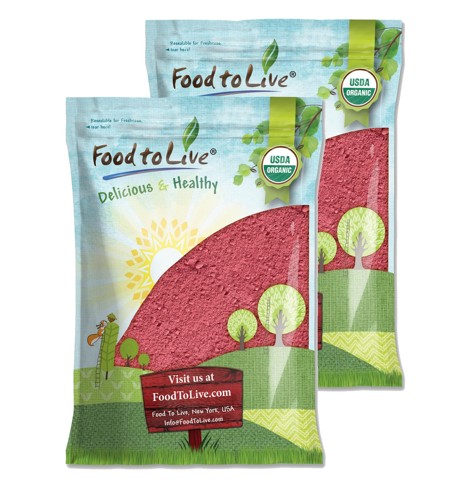 Food to Live Organic Freeze-Dried Strawberry Powder, 20 Pounds - Non-GMO, 100% Pure, No Additives, Vegan, Bulk. Easy to Mix. Rich in Vitamin C