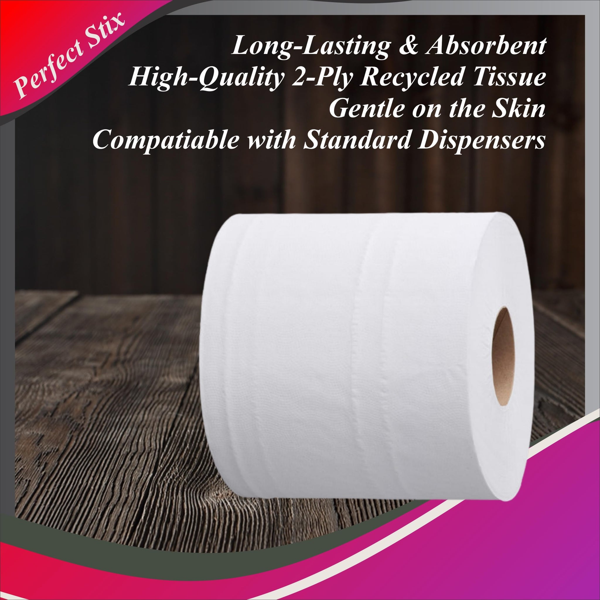 Perfect Stix 10" White Center Pull Paper Towels- Pack of 2ct-600 Sheets Per Roll