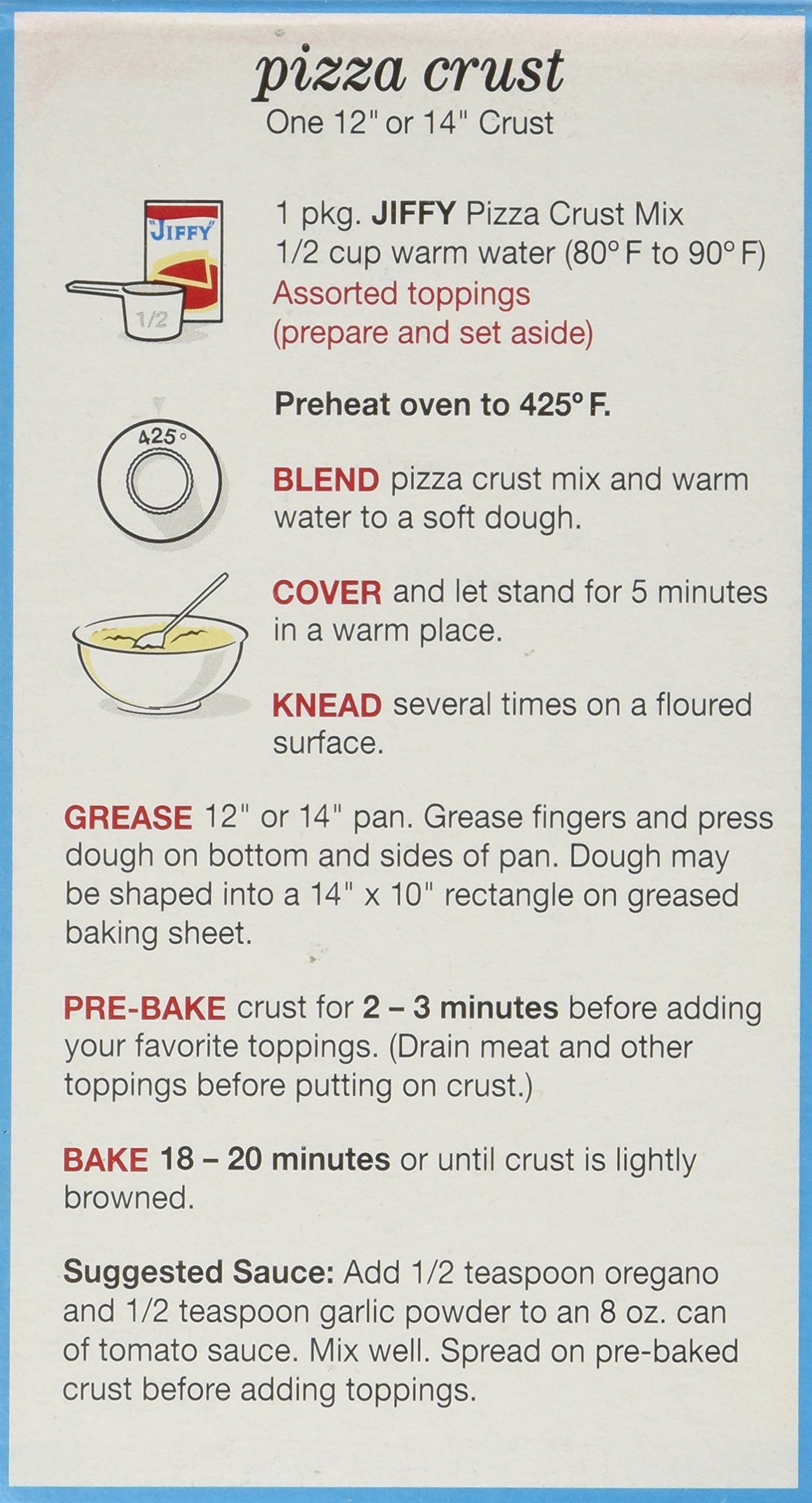 Jiffy Pizza Crust Mix, 6.5 Ounce (Pack of 6)