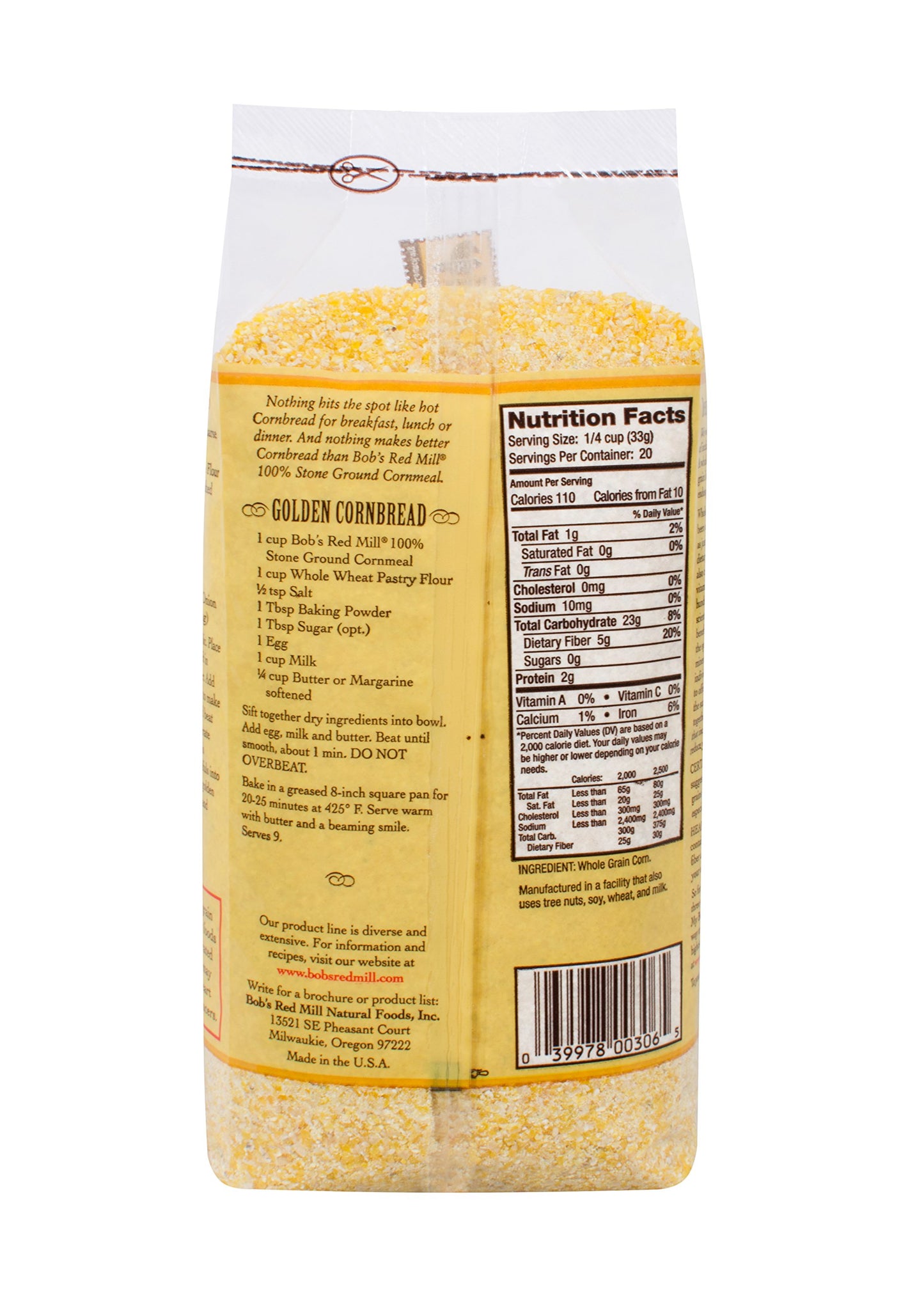 Bob's Red Mill Cornmeal Coarse 24 Ounce (Pack of 1)