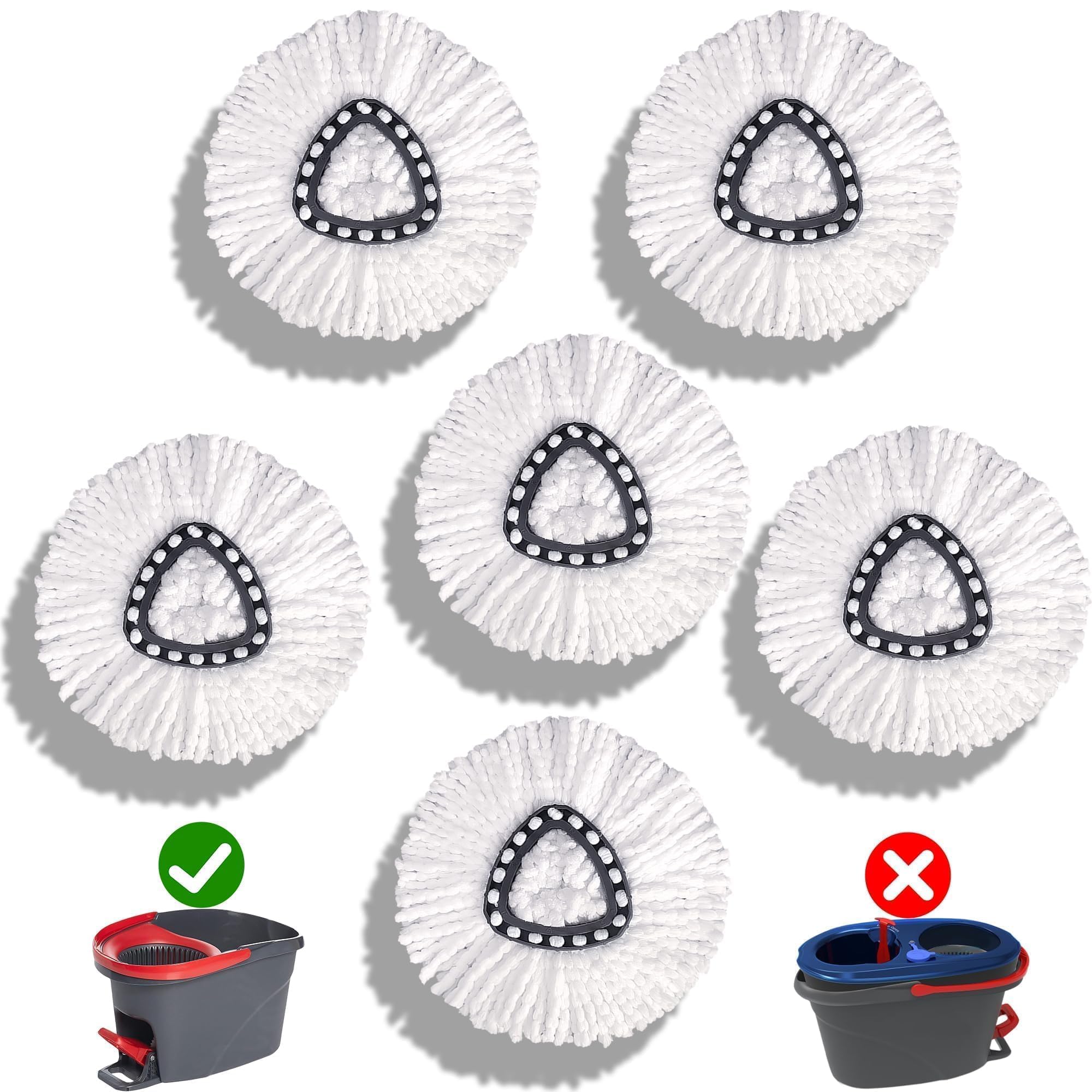 Mop Head Replacement for O-Cedar - Spin Mop Replacement Head - Microfiber Easywring Mop Heads with 1-Tank System, Machine Washable Mop Refill?Durable