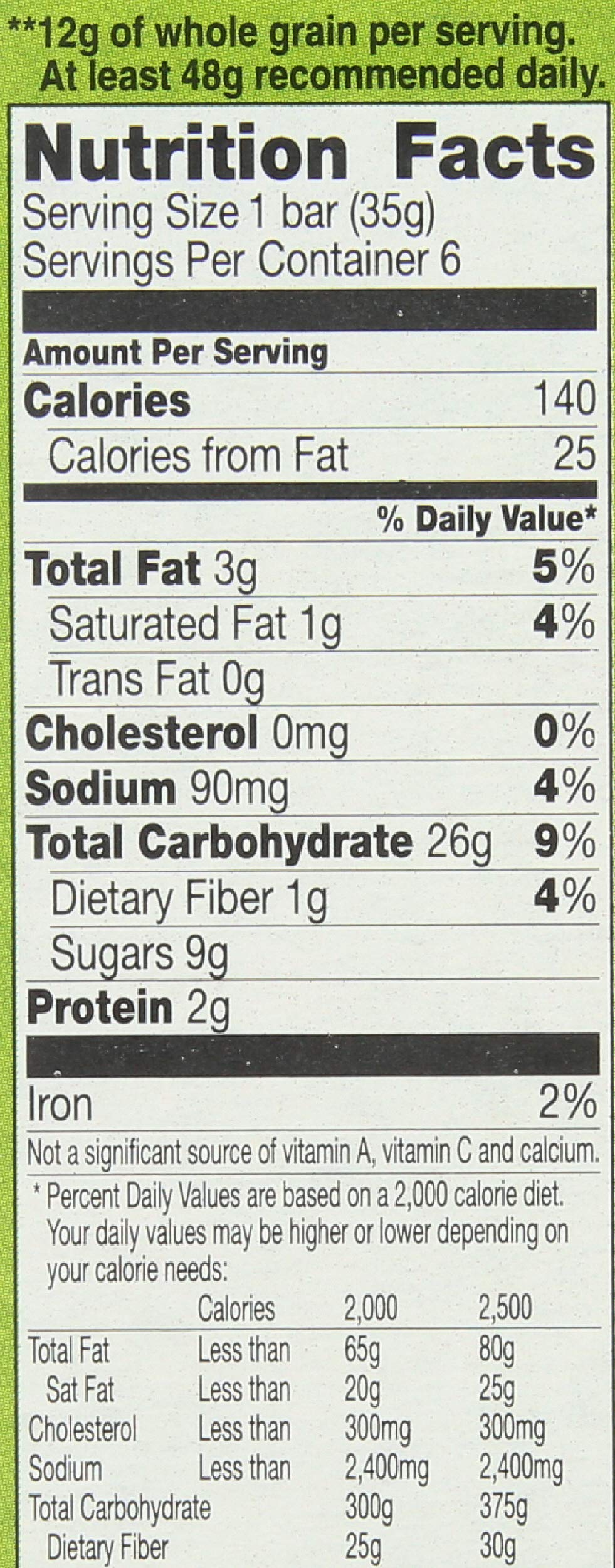 Cascadian Farm, Bar Granola Vanilla Chip Organic, 1.2 Ounce, 6 Pack
