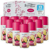 Metered Air Freshener Refills for Aerosol Dispenser - Mango Scent - 6.2 oz - 12 Pack - Automatic Air Freshener Spray Refill - Commercial Aerosol
