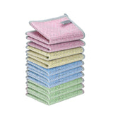 JZDN 10PCS Upgrade Wire Dishwashing Rag, Non-Scratch, Wet and Dry, Double Layer, Multipurpose Wire Dishwashing Rags for Kitchen, Sinks, Cookware