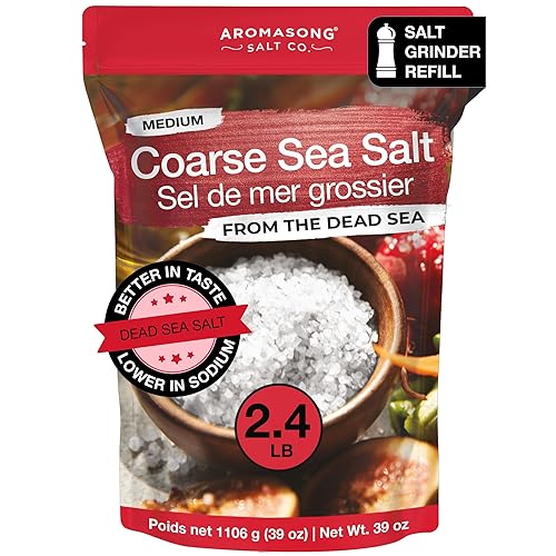 Aromasong 100% Natural & Pure Sea Salt Coarse Grain, 2.43 lb. | Ideal Coarse Salt for Grinder Refill - Packaging May Vary
