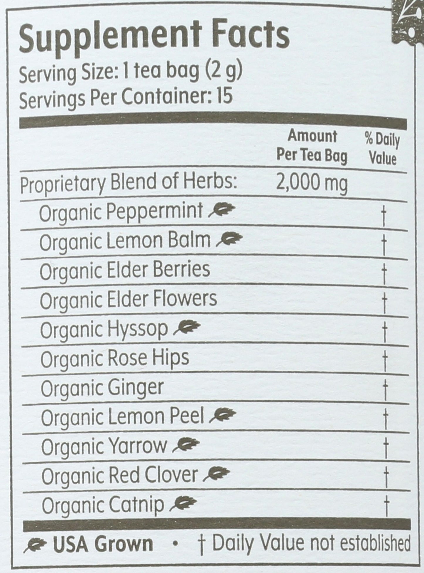 FLYING BIRD BOTANICALS Tea, Cold Comfort, 15 CT