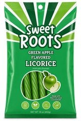 Sweet Roots Green Apple Licorice Twists - Jumbo Soft Licorice Sticks Made with Real Fruit Juice | Gourmet Apple Candy for Snack Lovers | Vegan