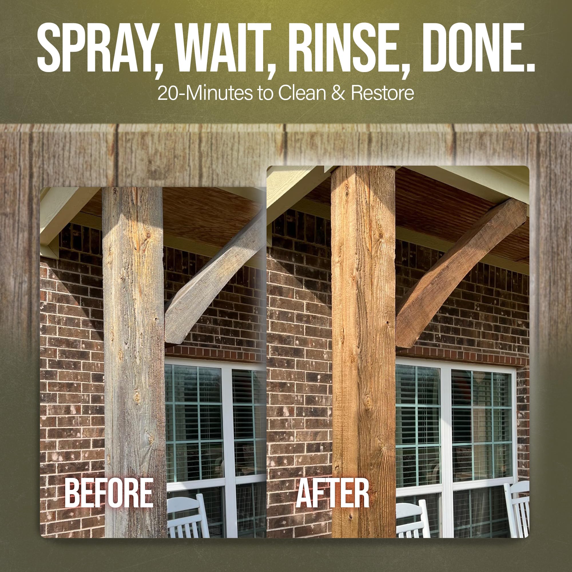 Southeast Softwash Wood Wizard | Heavy Duty Wood Floor Cleaner & Stain Remover | No-Bleach Wooden Floor Cleaner for Decks, Fences, & Docks | Odorless