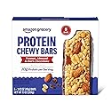 Amazon Grocery, Protein Chewy Bars, Peanut, Almond & Dark Chocolate Flavor, 7.1 oz, 5 ct (Previously Happy Belly, Packaging May Vary)