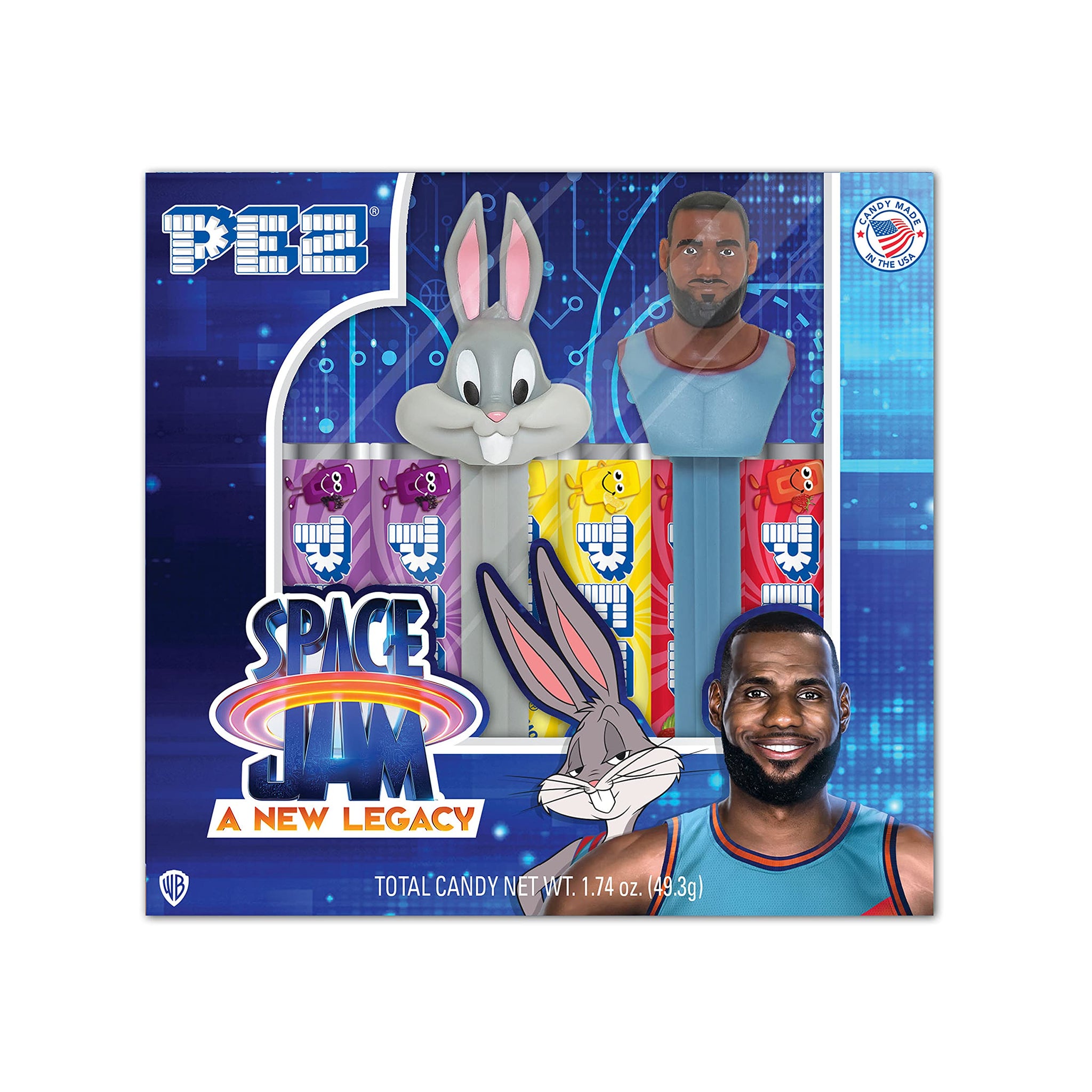 PEZ Candy Space Jam Gift Set, Bugs Bunny & Lebron James Dispensers & Six Pack Of Candy