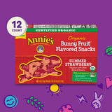 Annie's Organic Bunny Fruit-Flavored Snacks, Summer Strawberry, Gluten Free, 12 ct, 9.6 oz.