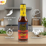 Hot Ones Sauce Calientes Barbacoa 5 oz - (Pack of 3, 5 oz.) Hot Sauce for Tacos and Grilling - Salsa Verde Style Chipotle - Scorpion Inspired Heat