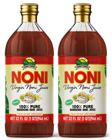Virgin Noni Juice - 100% Pure Hawaiian Noni Juice - 2 Pack of 32oz Glass Bottles