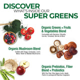 Country Farms Super Greens Natural Flavor, 50 Organic Super Foods, USDA Organic Drink Mix, Fruits, Vegetables, Super Greens, Mushrooms & Probiotics