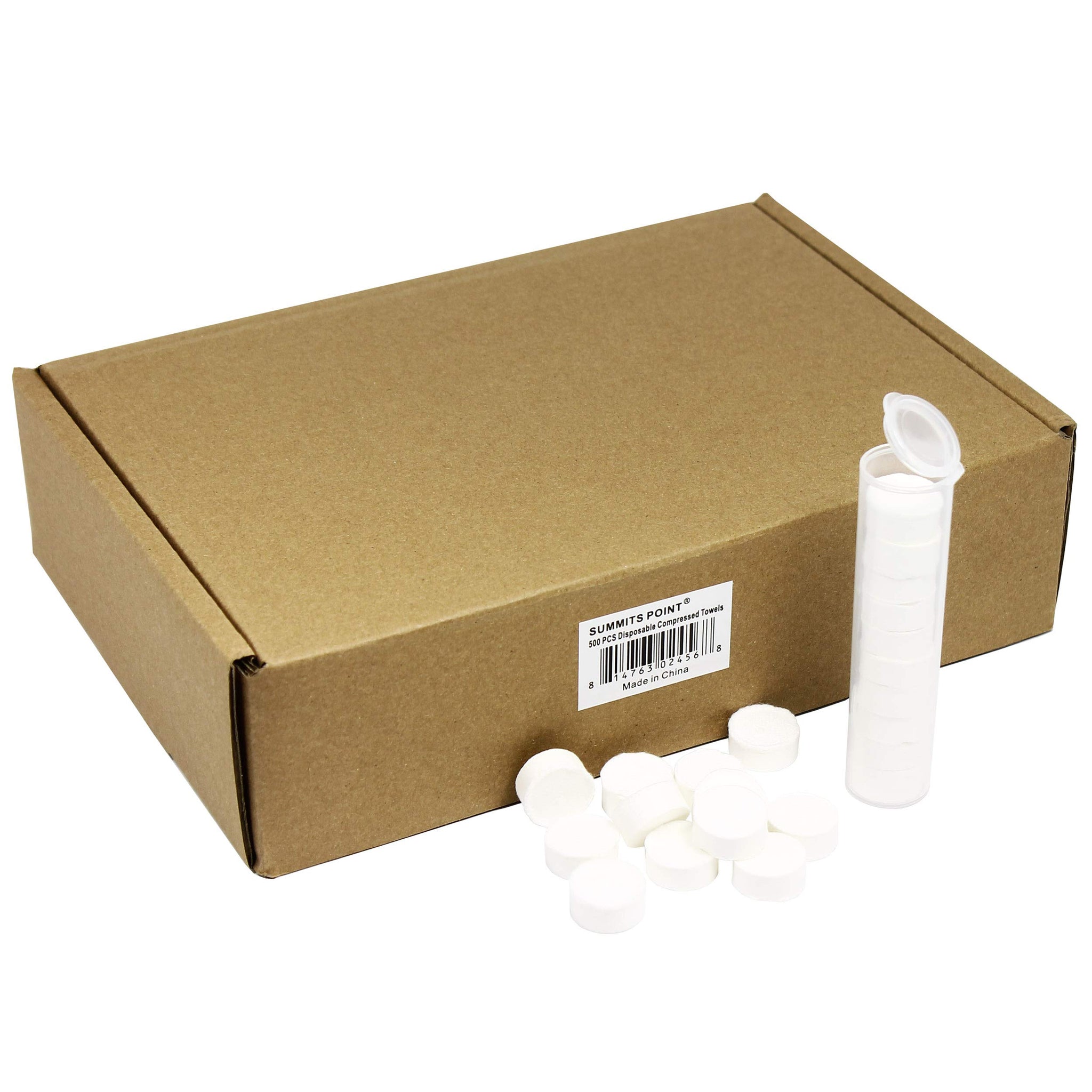 Summits Point 500 PCS Compressed Magic Towel, Napkin Tissue, Camping wipes, coin tissue, Disposable Just add water, Bulk Pack with Carrying Case