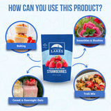 Thousand Lakes Freeze Dried Fruit - Strawberries 4-pack 1.2 ounces (4.8 ounces total) | No Sugar Added | 100% Sliced Strawberries