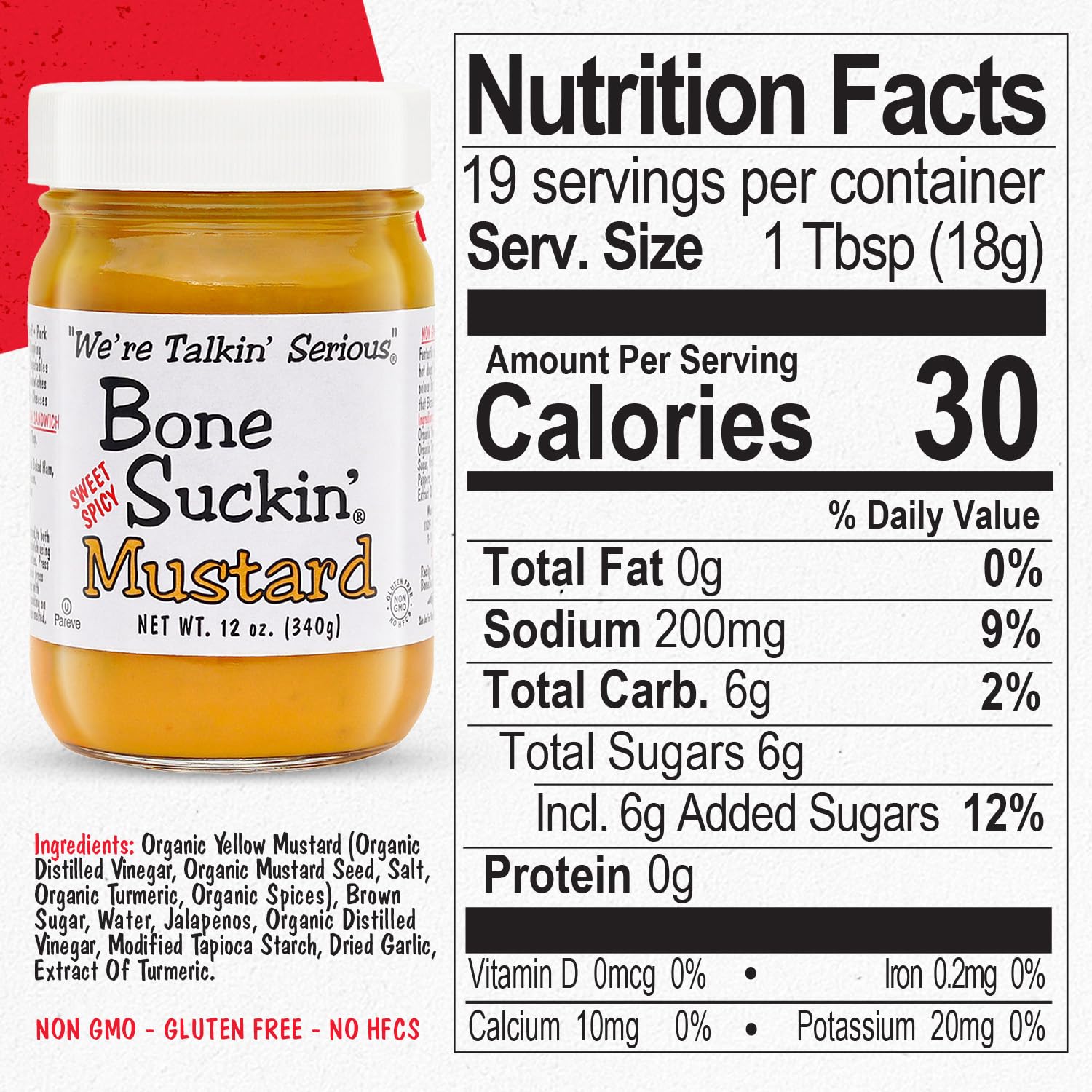 Bone Suckin' Sweet Spicy Mustard, National Champion, Made in the USA, Non-GMO, Gluten-Free, Kosher and has No High Fructose Corn Syrup - 2 Pack (12