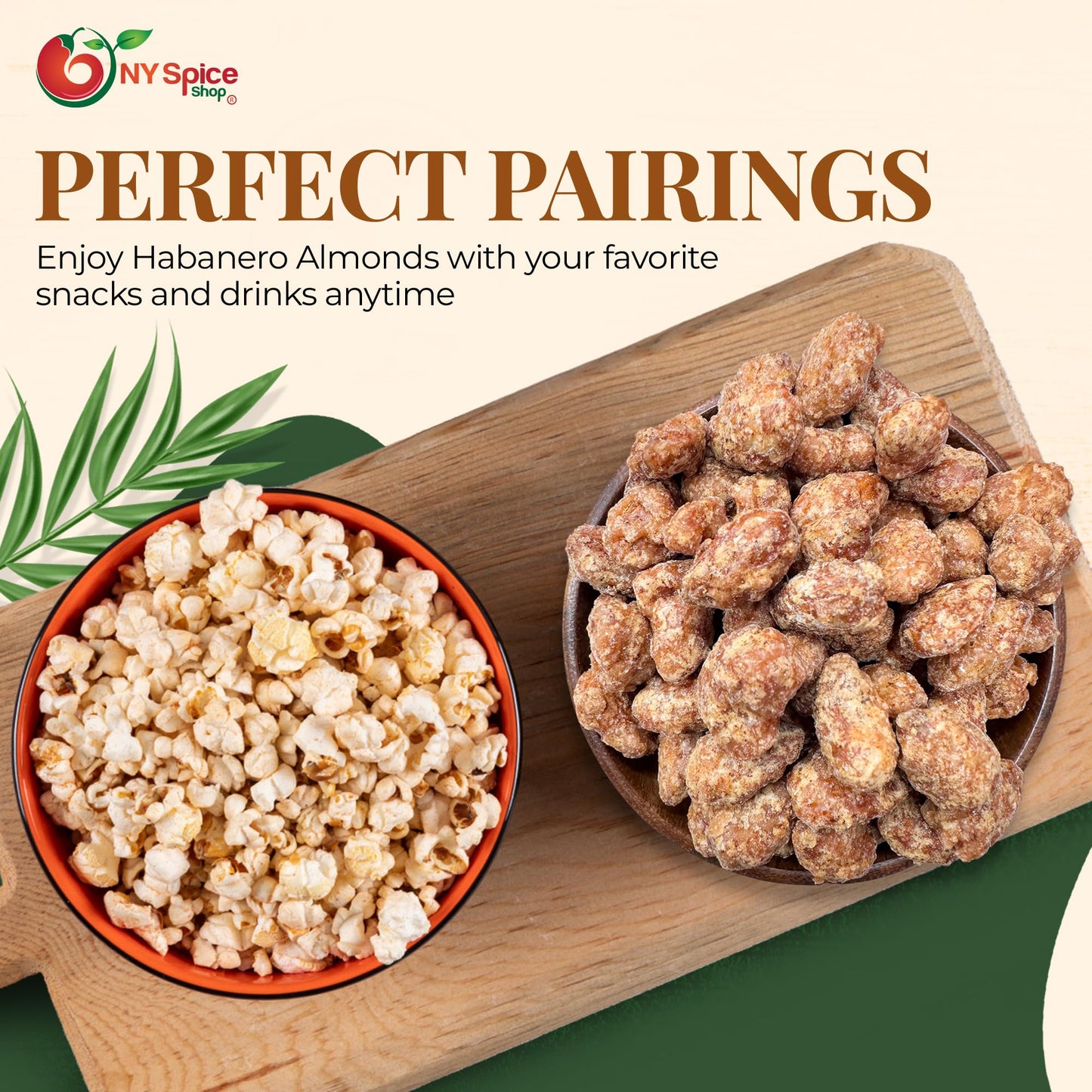 NY SPICE SHOP Habanero Almonds - 1 Pound Bulk Candied Healthy Snacks Mix - Toffee Almonds Roasted - Crunchy Coated Almond