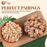 NY SPICE SHOP Habanero Almonds - 1 Pound Bulk Candied Healthy Snacks Mix - Toffee Almonds Roasted - Crunchy Coated Almond