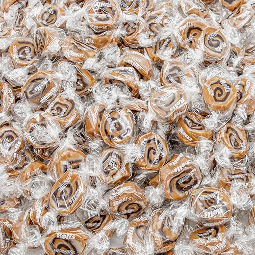 CHOCOLATE ROLLS Caramel Candy 1 lb - Bulk, Soft & Chewy, Individually Wrapped, Retro Candies