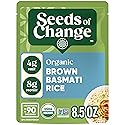 SEEDS OF CHANGE Certified Organic Brown Basmati Rice, Organic Food, 8.5 OZ Pouch